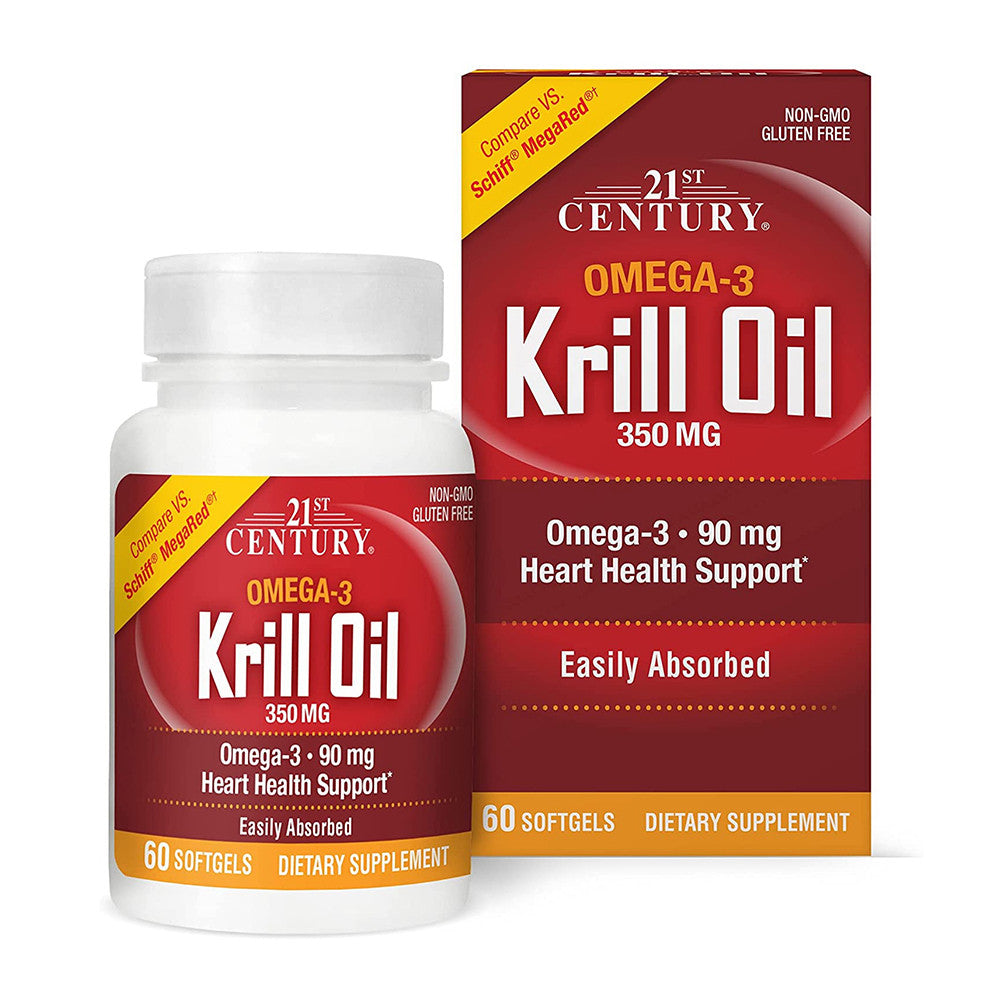 21St Century Krill Oil 300Mg Omega-3 Softgels, 60 Ea